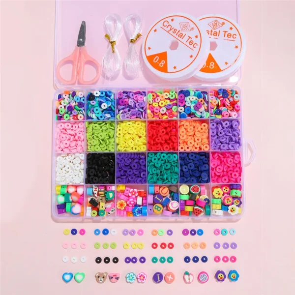 Clay Beads Kit – Colorful Fruit Flower Spacer Beads - Image 3