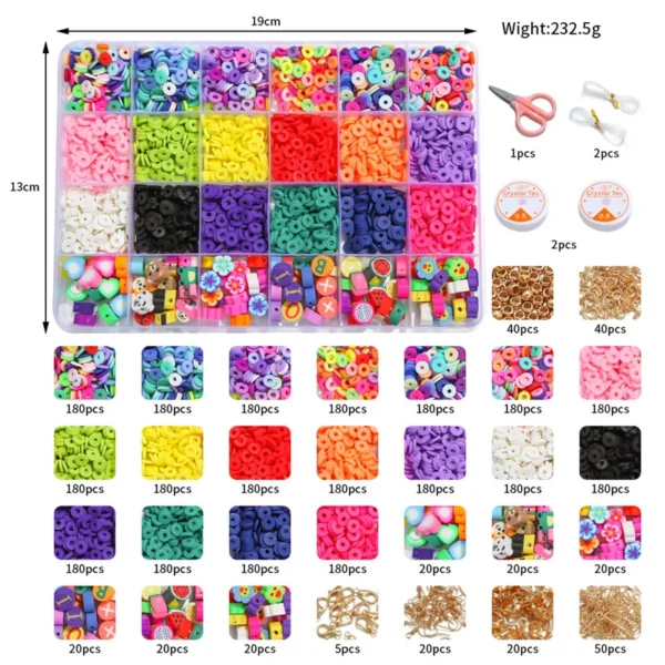 Clay Beads Kit – Colorful Fruit Flower Spacer Beads - Image 4