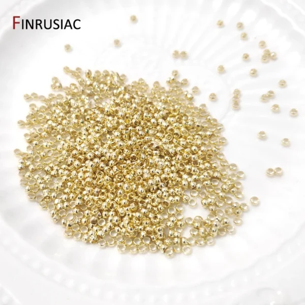 Clay Beads Kit - 200pcs Gold Ball Crimp Bead - Image 2