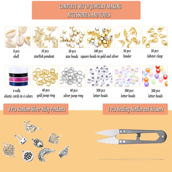 Clay Beads Kit with Letter Beads for Jewelry Making - Image 2