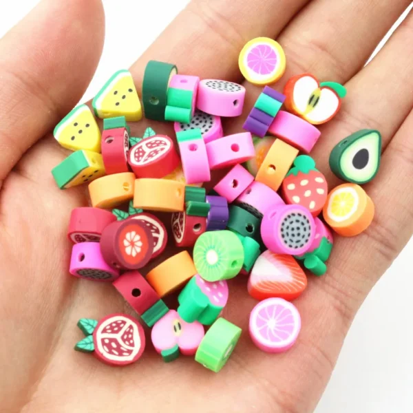 50pcs 10mm Mixed Fruit & Animal Clay Beads Kit - Image 5