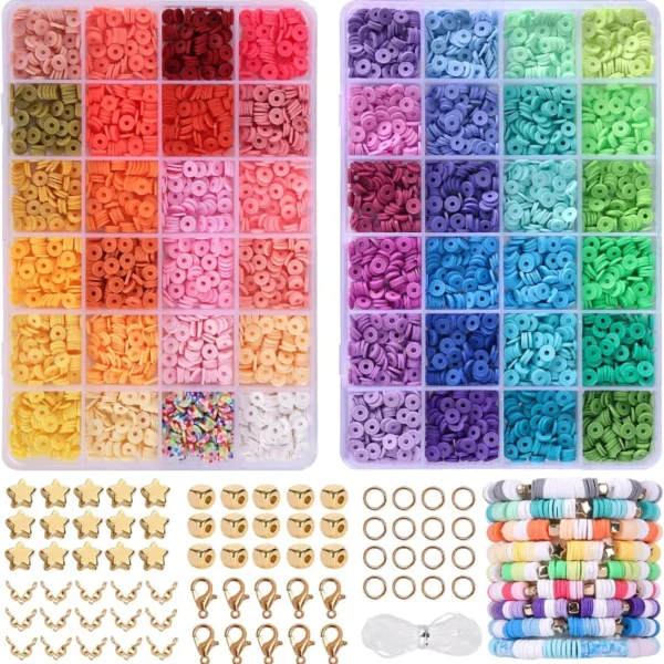 Clay Beads Kit – DIY Multicolor Jewelry Box & Bracelet Set - Image 6