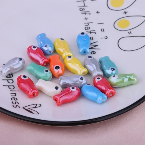 Clay Beads Kit - 10pcs Hand-Painted Fish for DIY Jewelry - Image 2