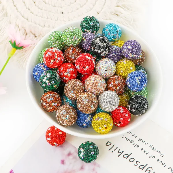 Clay Beads Kit: 10Pcs 16mm Acrylic Rhinestones for DIY - Image 4
