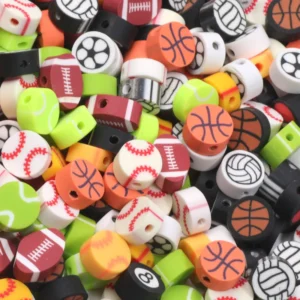 Clay Beads Kit with Sports Ball Beads for Jewelry Making