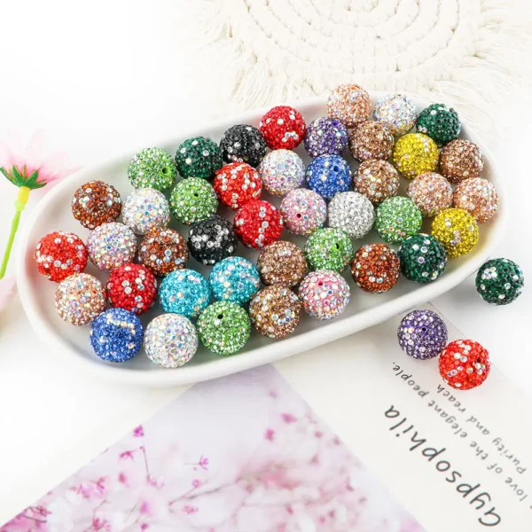 Clay Beads Kit: 10Pcs 16mm Acrylic Rhinestones for DIY
