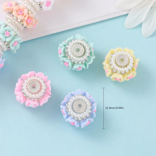 Clay Beads Kit: 10pcs Multicolor Camellia for DIY Jewelry - Image 5