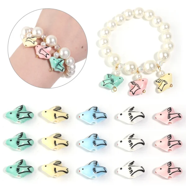 Clay Beads Kit - 5Pcs Hand Painted Pigeon Beads - Image 2