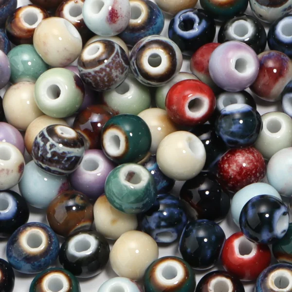 Clay Beads Kit – 10mm Ceramic Round Spacer Beads - Image 2
