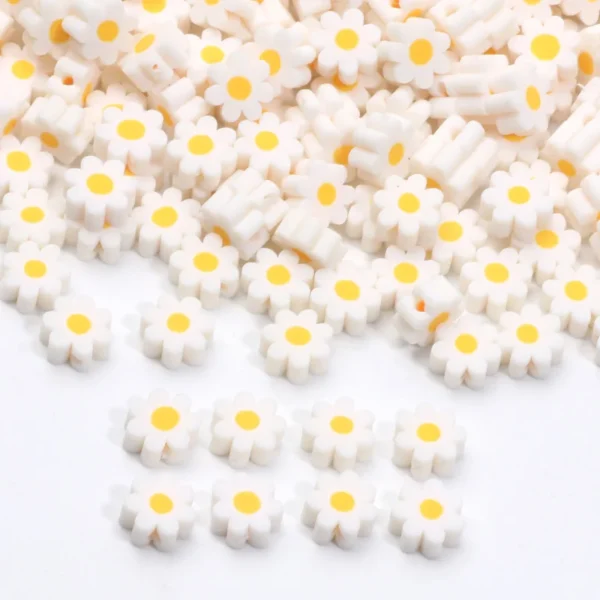 Clay Beads Kit 9mm White Daisy Spacer Beads - Image 6