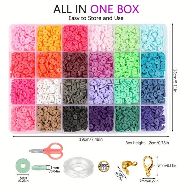 2400Pcs Clay Beads Kit - 6mm Letter Beads for Jewelry - Image 5