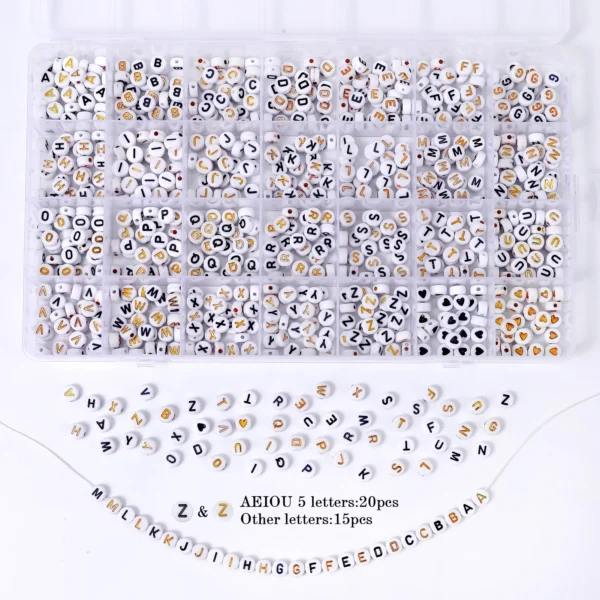 Clay Beads Kit - 6100Pcs Rainbow & Letter Beads - Image 3