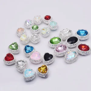 Clay Beads Kit - 5Pcs Metal Alloy Heart Beads