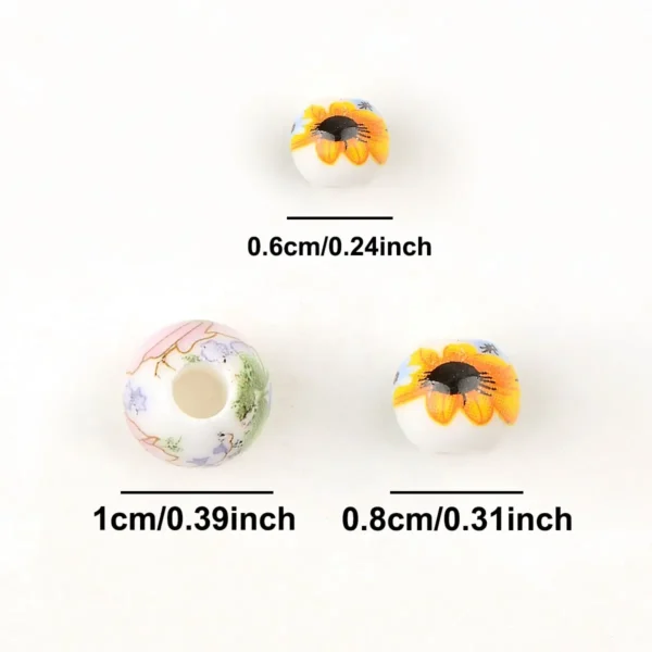 Clay Beads Kit – 20pcs Ceramic Flower Beads DIY - Image 4