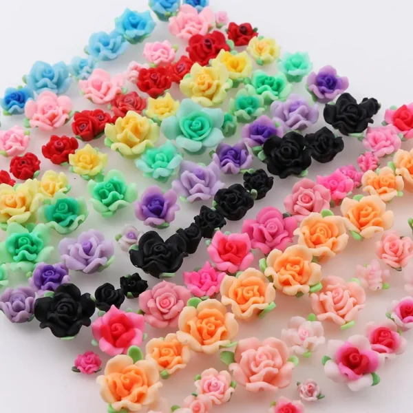 50Pcs Mixed Fimo Polymer Clay Flower Beads for DIY Crafts Accessories - Image 4