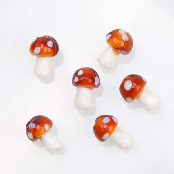 10Pcs Glass Mushroom Beads for Jewelry Making and DIY Crafts Supplies - Image 5