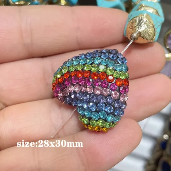 Clay Beads Kit - 23mm Gradient Heart Beads for Jewelry - Image 2