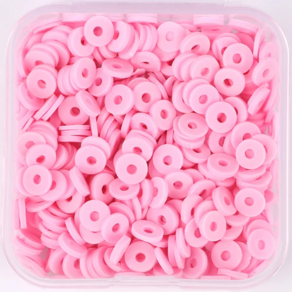 Clay Beads Kit: 500pcs Pink 6mm Round Beads - Image 2