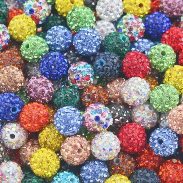 Clay Beads Kit: 10Pcs Spacer Beads with Crystals for DIY - Image 5
