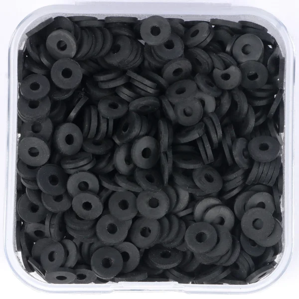 Clay Beads Kit: 500pcs 6mm Black & White Round - Image 2