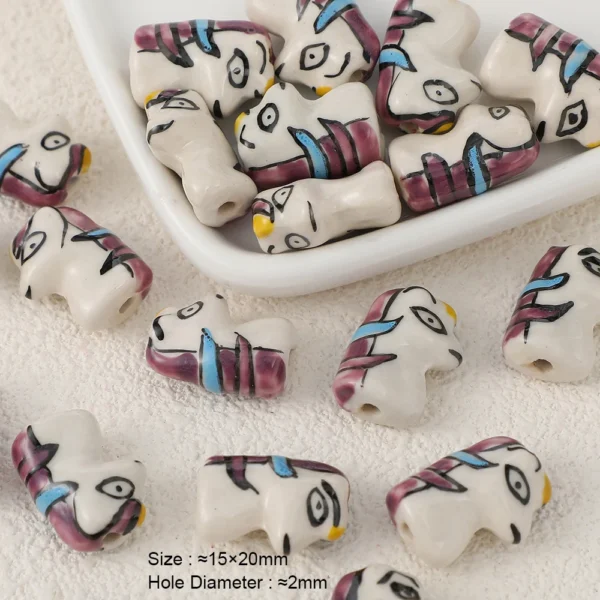 Clay Beads Kit - 5pcs Ceramic Animal Spacer Beads - Image 4