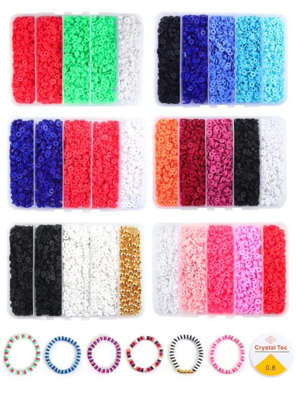Clay Beads Kit 2250pcs Colorful Beads Set