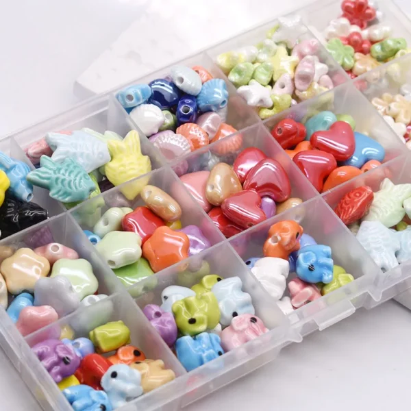 Clay Beads Kit - 20pcs Starfish, Elephant, Heart - Image 2