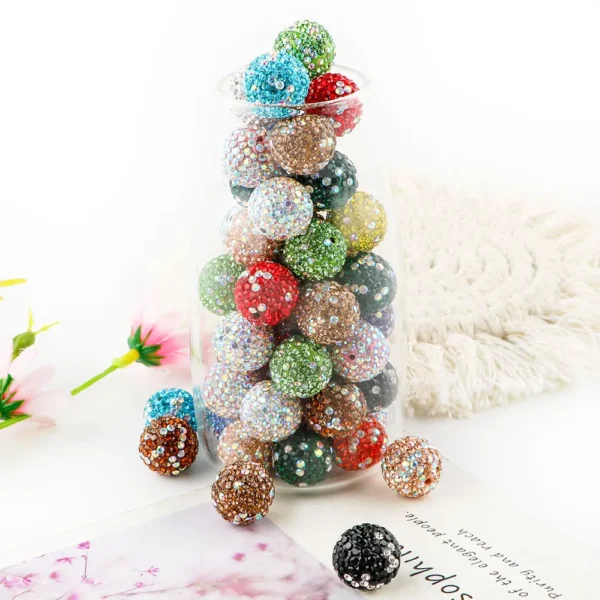 Clay Beads Kit: 10Pcs 16mm Acrylic Rhinestones for DIY - Image 2