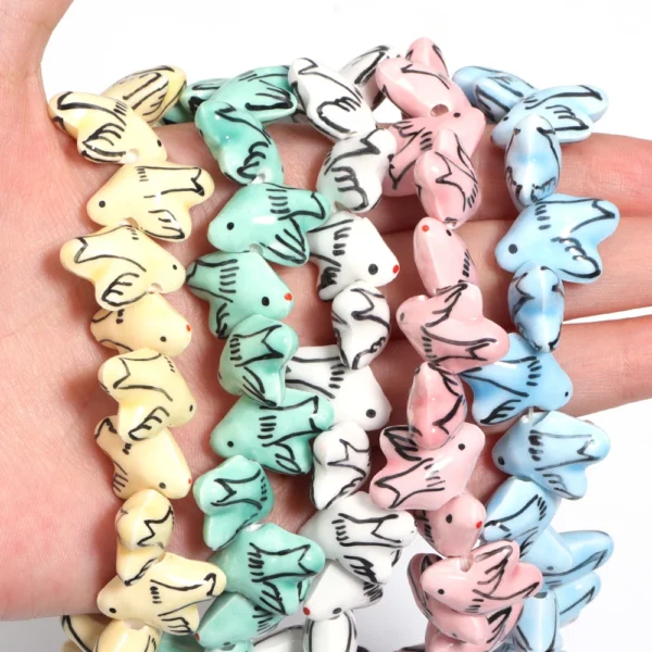 Clay Beads Kit - 5Pcs Hand Painted Pigeon Beads - Image 4