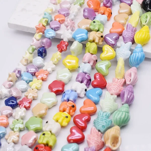Clay Beads Kit - 20pcs Starfish, Elephant, Heart