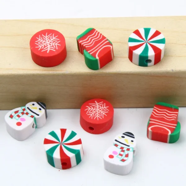 Christmas Clay Beads Kit: 20-100pcs for DIY Jewelry