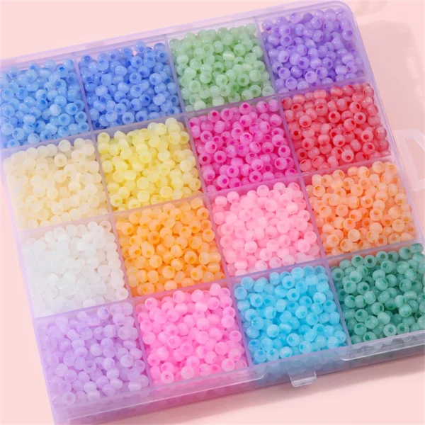 Clay Beads Kit 150Pcs Cat's Eye Glass Rice Beads - Image 4