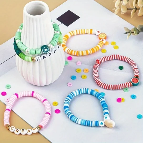2400Pcs Clay Beads Kit - 6mm Letter Beads for Jewelry - Image 3