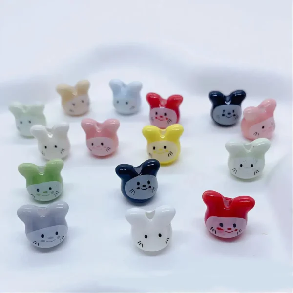 Clay Beads Kit - 10PCS Rabbit Beads for Jewelry