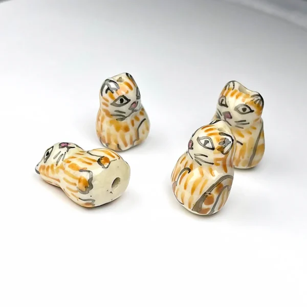 Clay Beads Kit: Hand-Painted Cat Ceramic Beads - Image 4