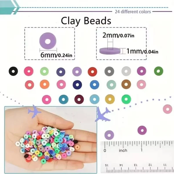 Clay Beads Kit: Assorted Polymer Beads for DIY Jewelry - Image 2