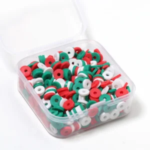 Clay Beads Kit: 500pcs 6mm Christmas Spacer Beads