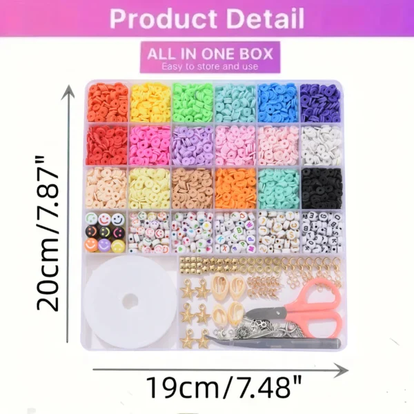 Clay Beads Kit: 6mm Rainbow Beads for DIY Jewelry - Image 3