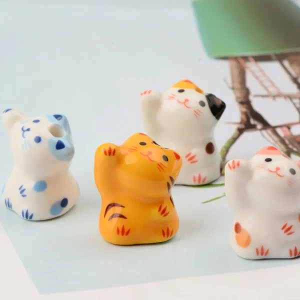 Clay Beads Kit Cute Lazy Cat Ceramic Beads for Jewelry