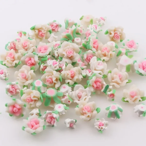 50Pcs Mixed Fimo Polymer Clay Flower Beads for DIY Crafts Accessories - Image 6