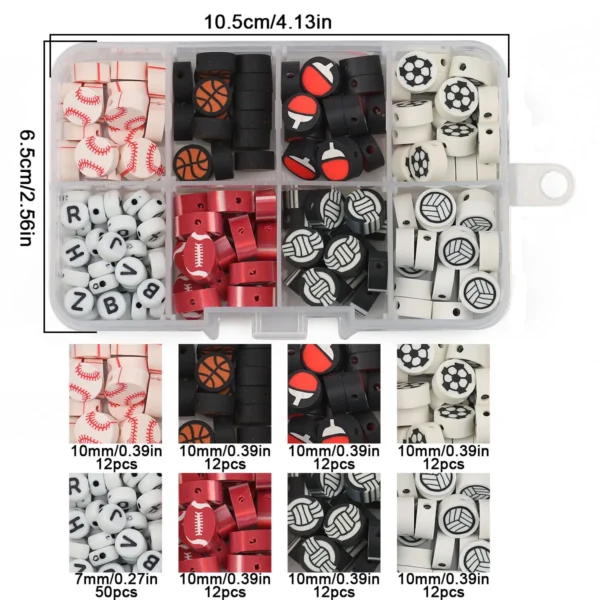 Clay beads kit with 80 Sports & 50 Alphabet Beads - Image 7