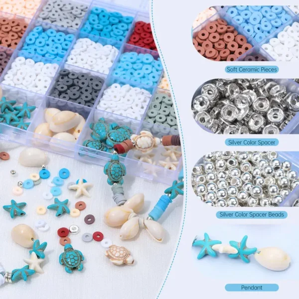 Clay Beads Kit: 2000pcs Summer Bracelet Supplies - Image 3