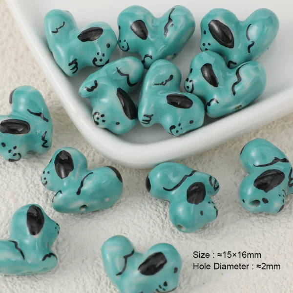 Clay Beads Kit - 5pcs Ceramic Animal Spacer Beads - Image 5