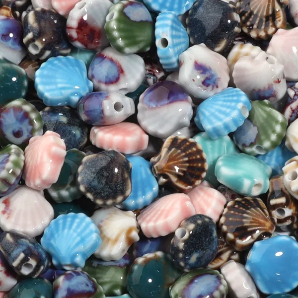 Clay Beads Kit – 5pcs Ceramic Shell Beads - Image 3