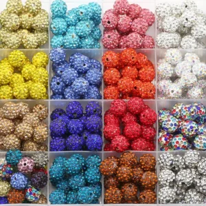 Clay Beads Kit 10mm Mixed Glass Rhinestone Beads