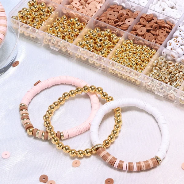 Clay Beads Kit – Friendship Bracelet with Golden Letters - Image 3