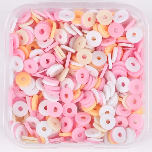 Clay Beads Kit: 500pcs Pink 6mm Round Beads - Image 6