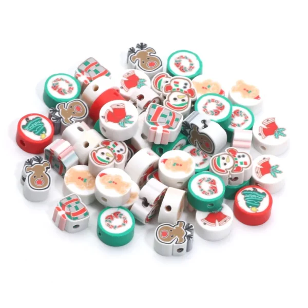 20/50/100pc Clay Beads Kit: Christmas Spacer Beads - Image 3