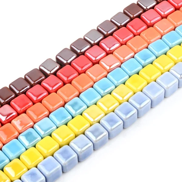 Clay Beads Kit - 20pcs Square Ceramic Beads - Image 8