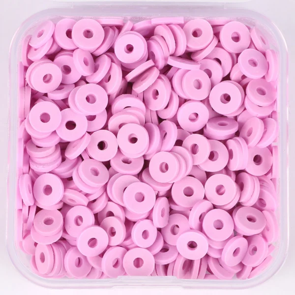 Clay Beads Kit: 500pcs Pink 6mm Round Beads - Image 5